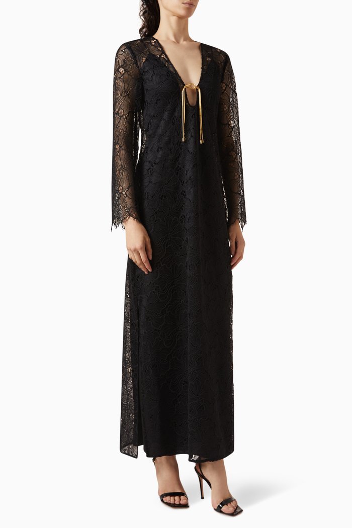 

Sariyah Maxi Dress in Lace, Black