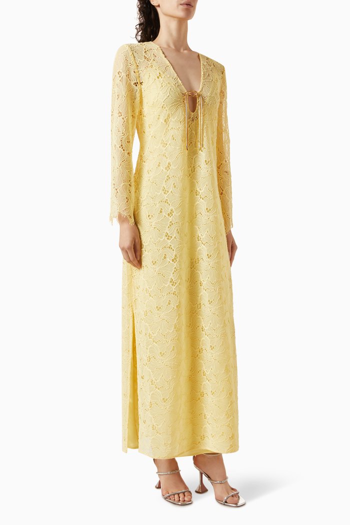 

Sariyah Maxi Dress in Lace, Yellow