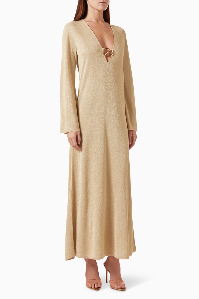 

Valley Metal Hardware Maxi Dress, Gold