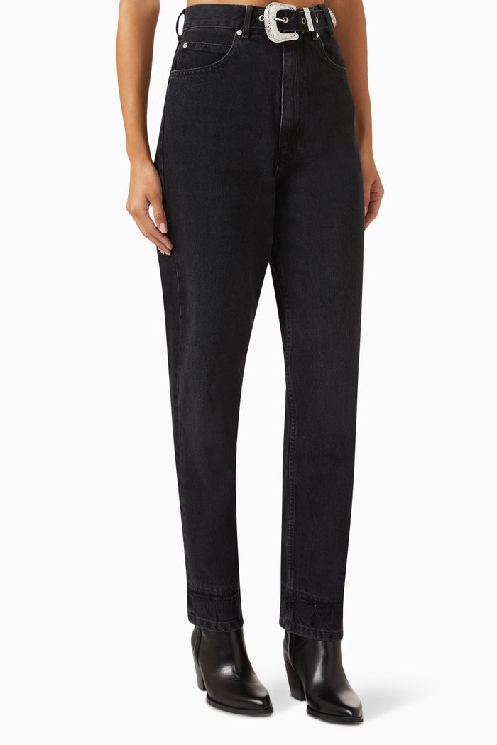 

Stern Western Belt Jeans in Cotton, Black