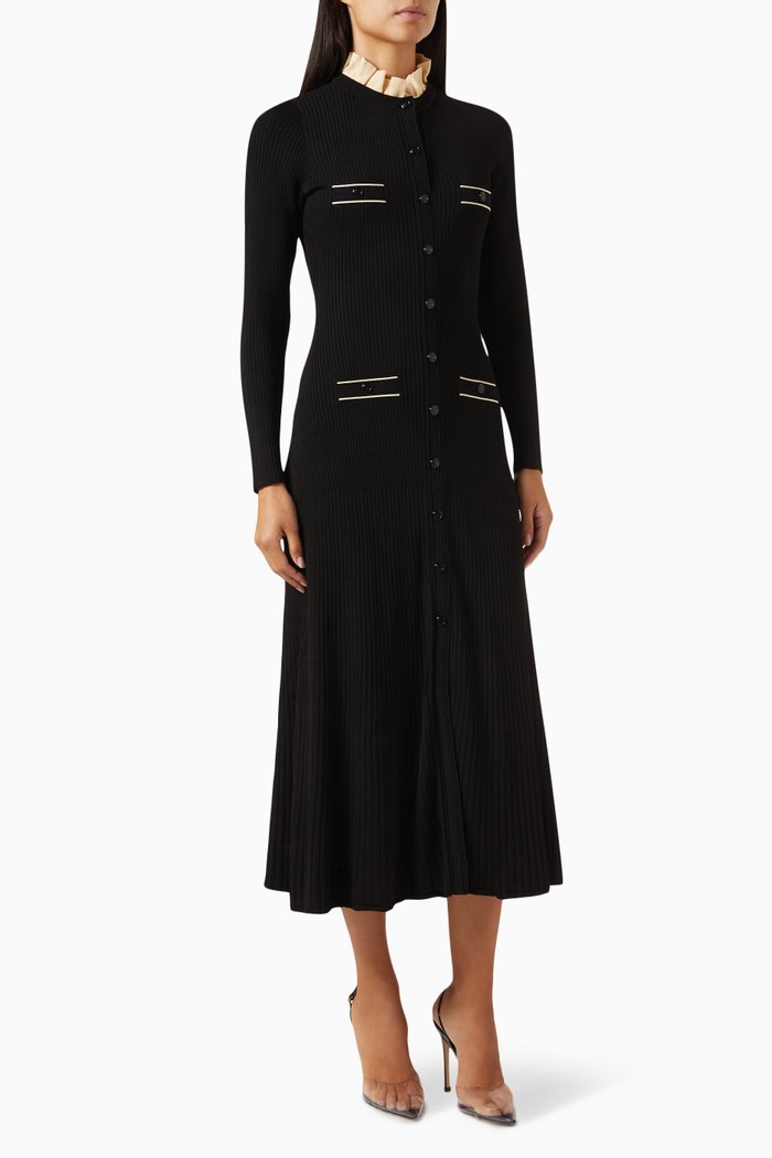 

Odaya Knit Maxi Dress in Viscose, Black