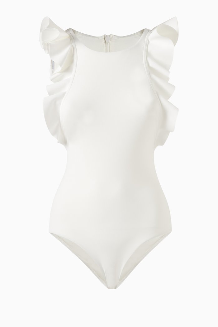 

Alight Racer Back Frill One-piece Swimsuit in Lycra, Neutral