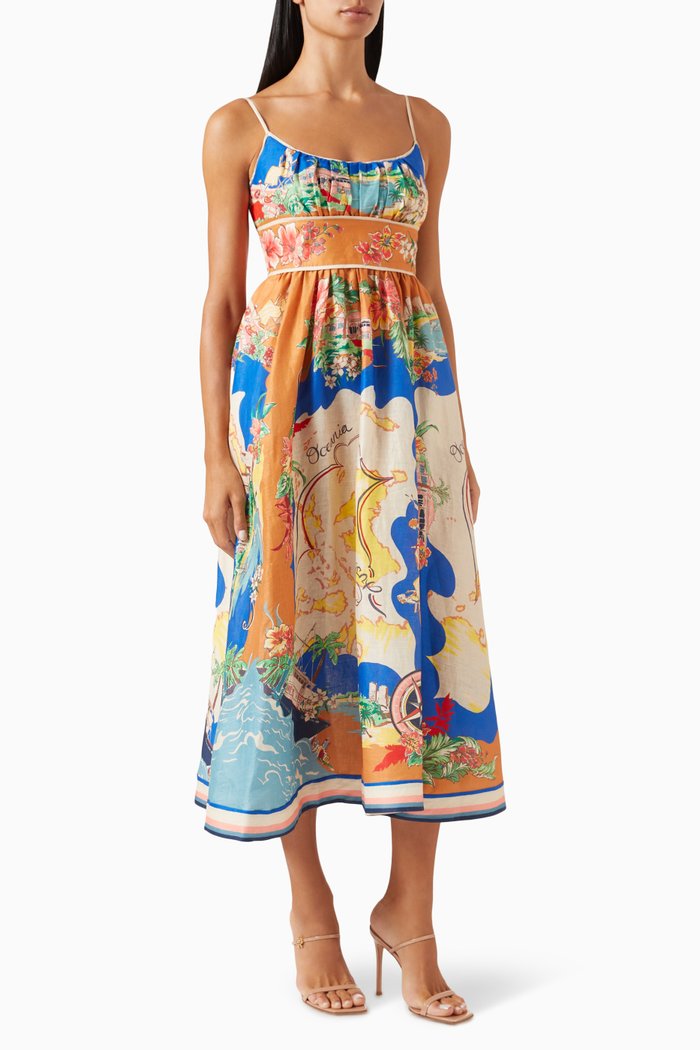 

Alight Picnic Dress in Linen, Multicolour