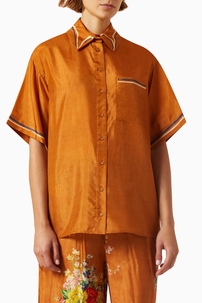 

Alight Relaxed Shirt in Silk, Brown