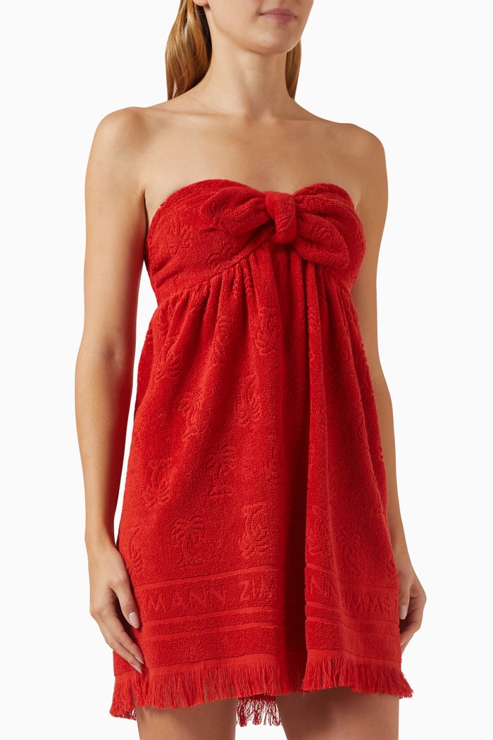 

Alight Towelling Mini Dress in Cotton-terry, Red