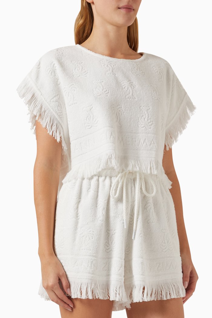 

Alight Towelling Crop Top in Cotton-terry, Neutral