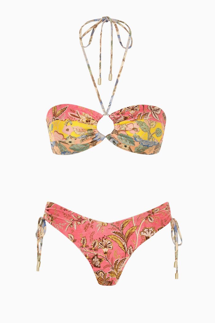 

Junie Panelled Halter Bikini Set in Lycra, Multicolour