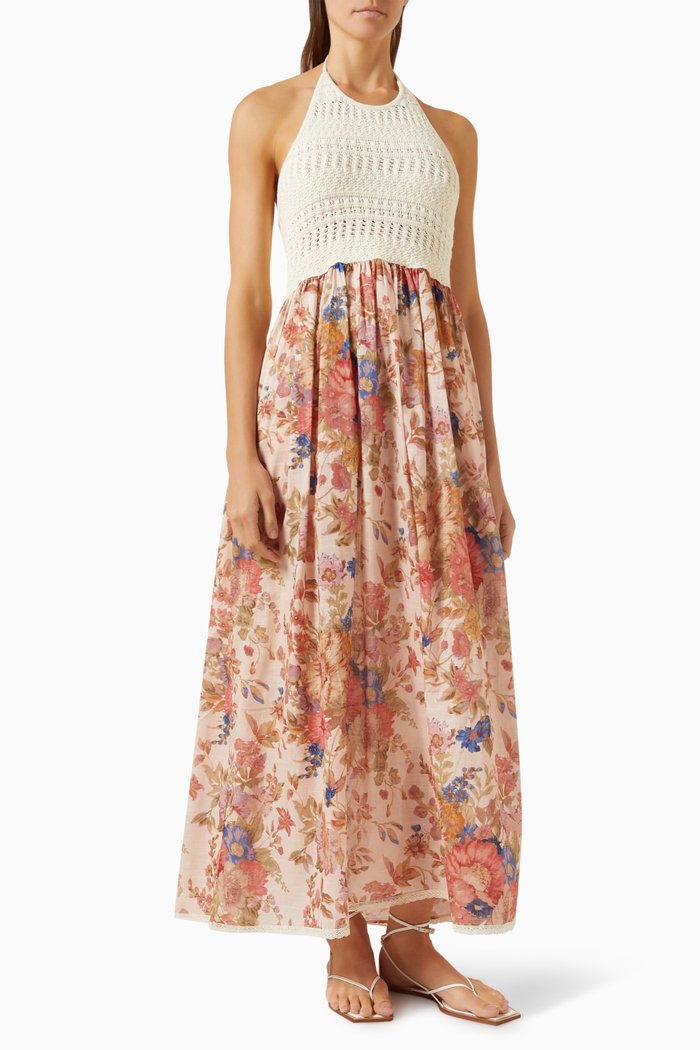 

August Knit Halter Maxi Dress, Neutral