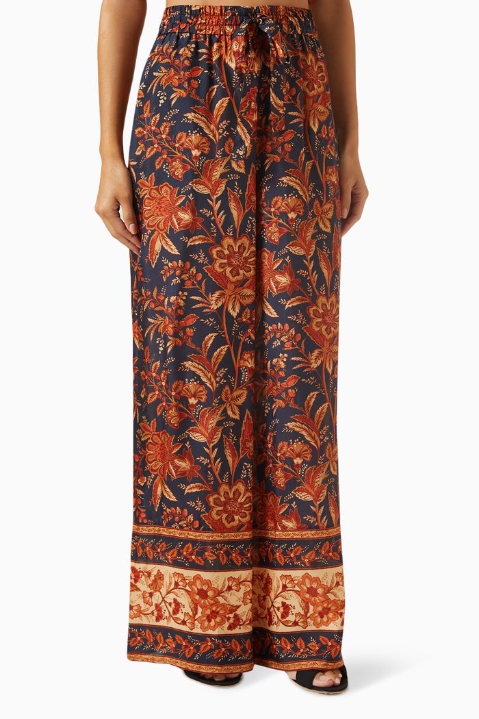 

Junie Relaxed Pants in Silk, Blue