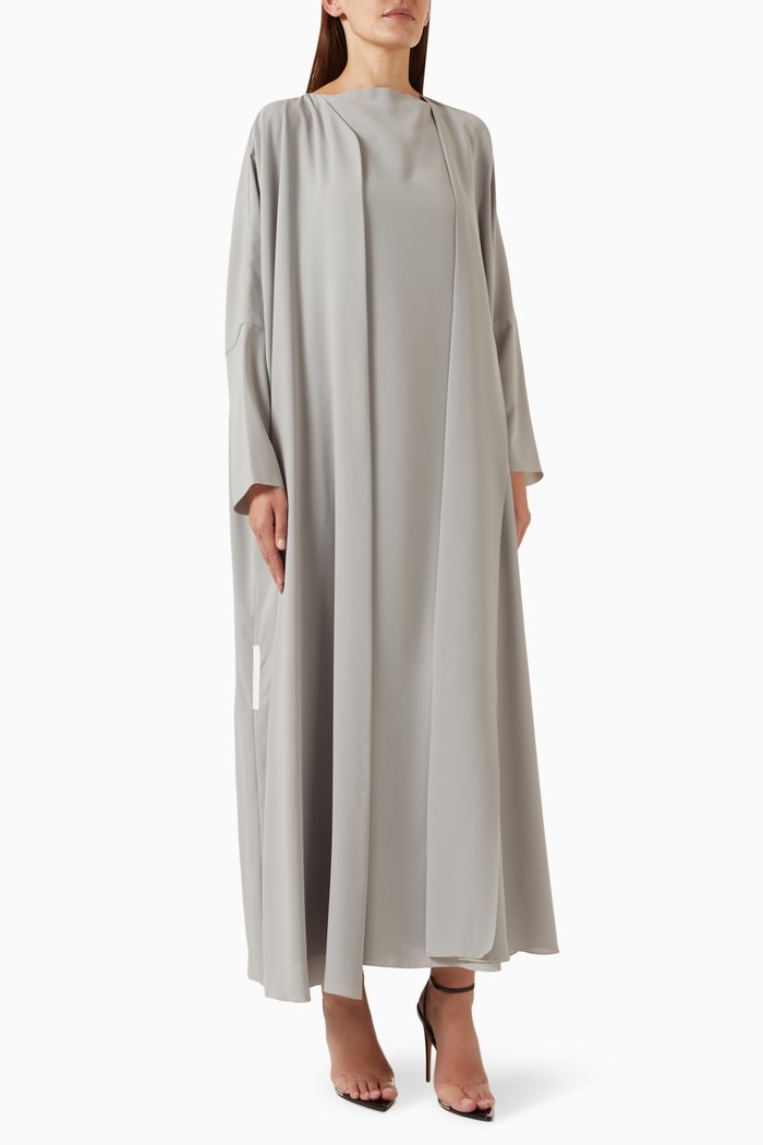 

3-piece Abaya Set in Silk, Grey