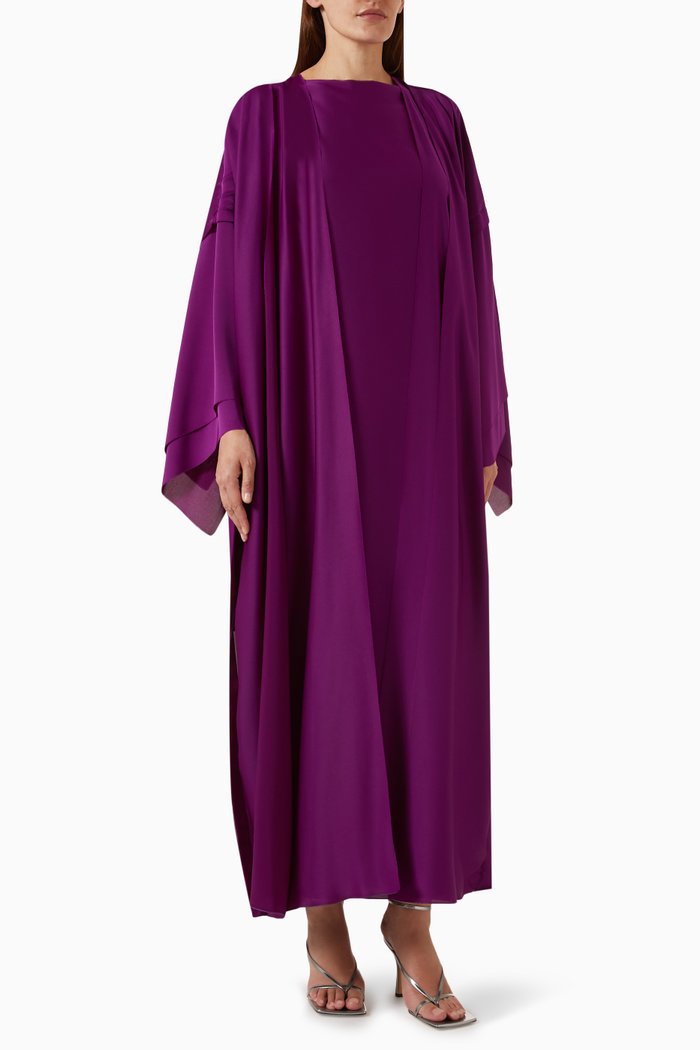 

3-piece Abaya Set in Silk, Purple
