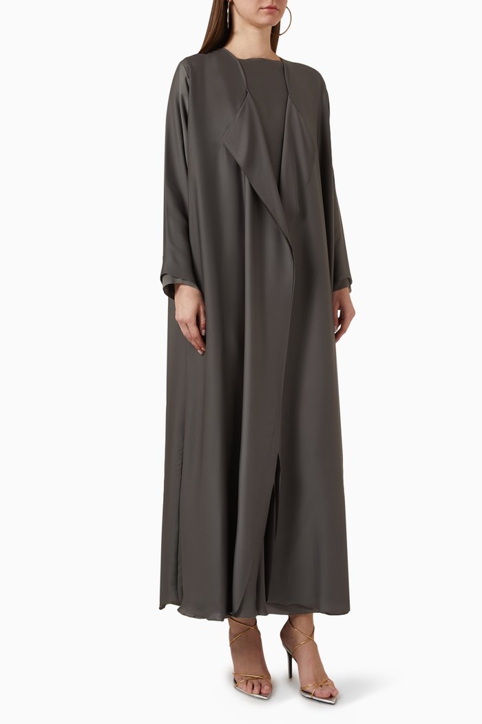 

3-piece Abaya Set in Silk, Green