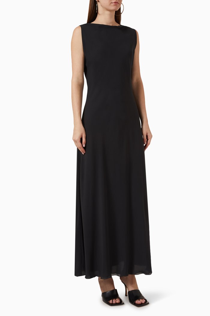 

Sleeveless Maxi Dress in Chiffon, Grey