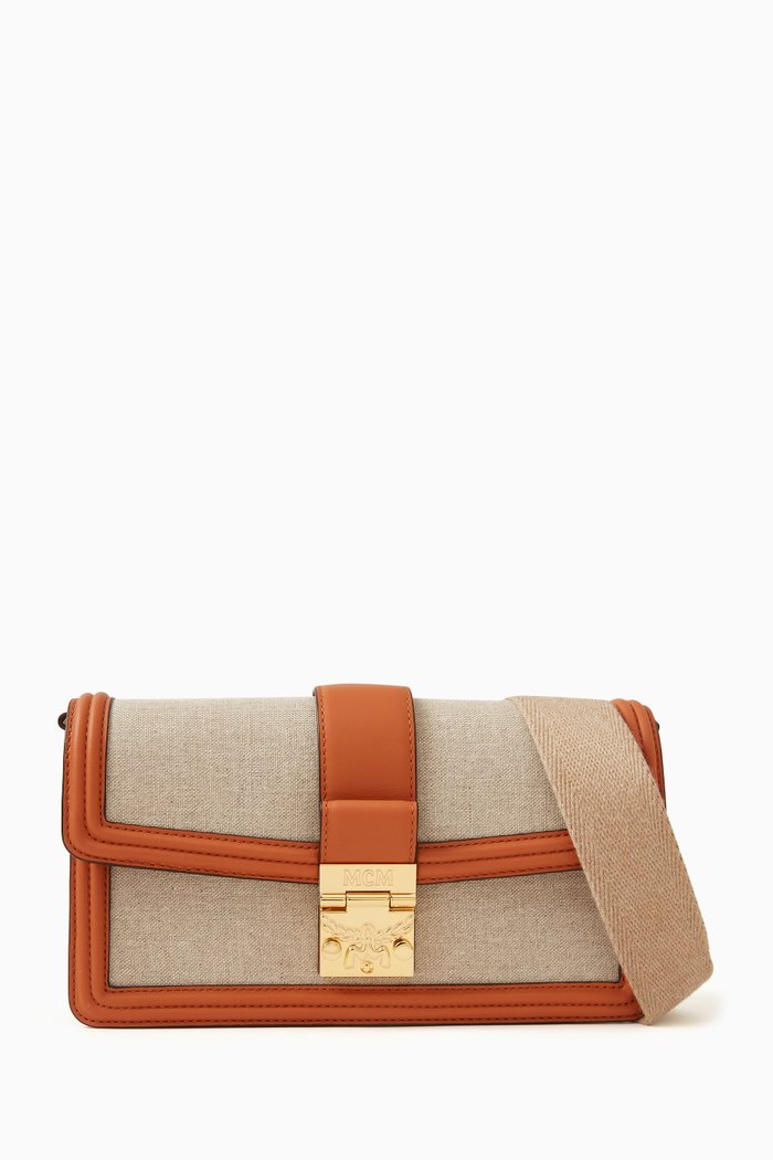 Tracy Shoulder Bag in Linen, Brown