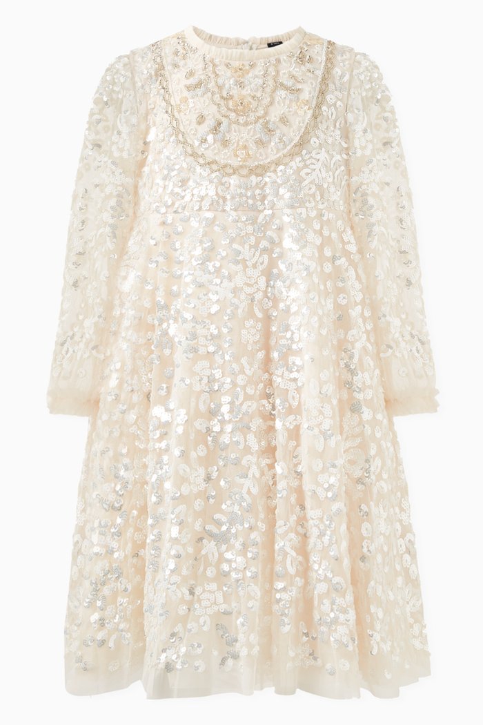 

Victorian Wreath Gloss Dress in Tulle, Neutral