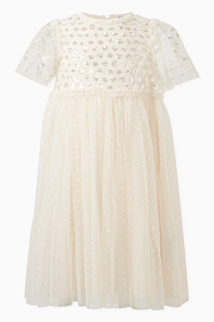 

Thea Bodice Dress in Recycled Tulle, Neutral