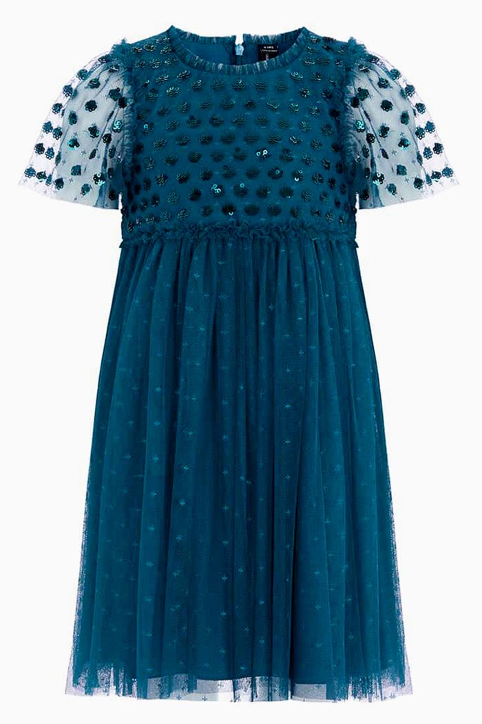 

Thea Bodice Dress in Recycled Tulle, Blue