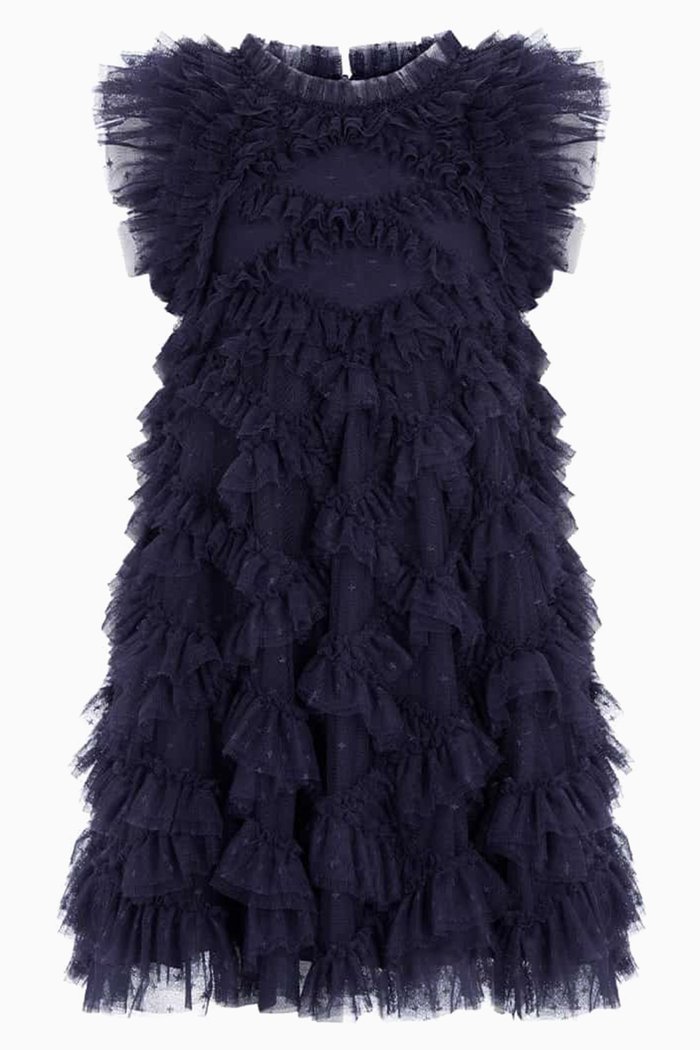 

Genevieve Frill Dress in Kisses Tulle, Blue