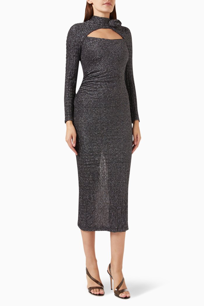 

Glittered Midi Dress, Black