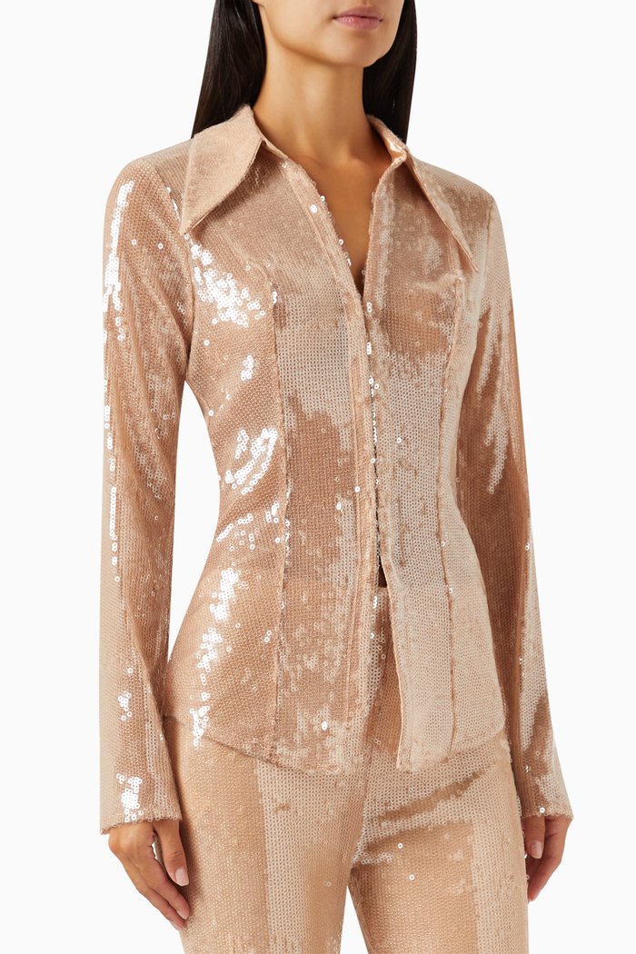 

Sequin-embellished Top, Neutral