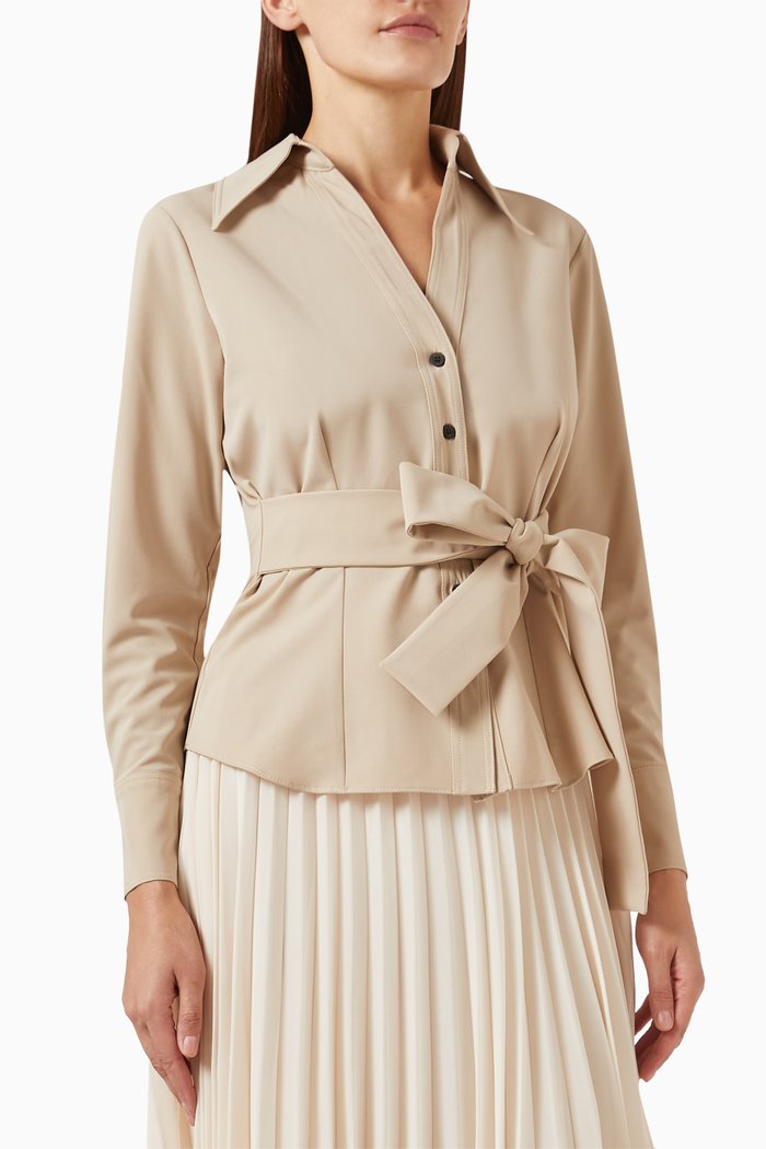 

Belted Top in Stretch Viscose-blend, Neutral