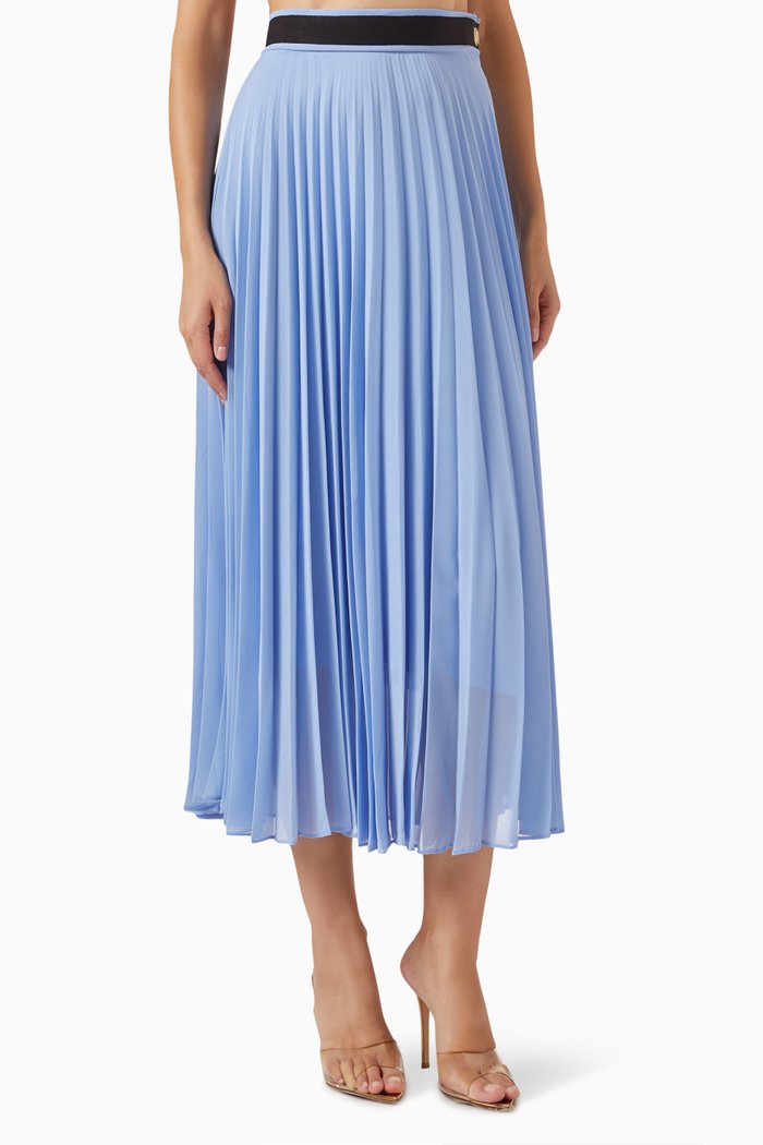 

Pleated Midi Skirt, Blue