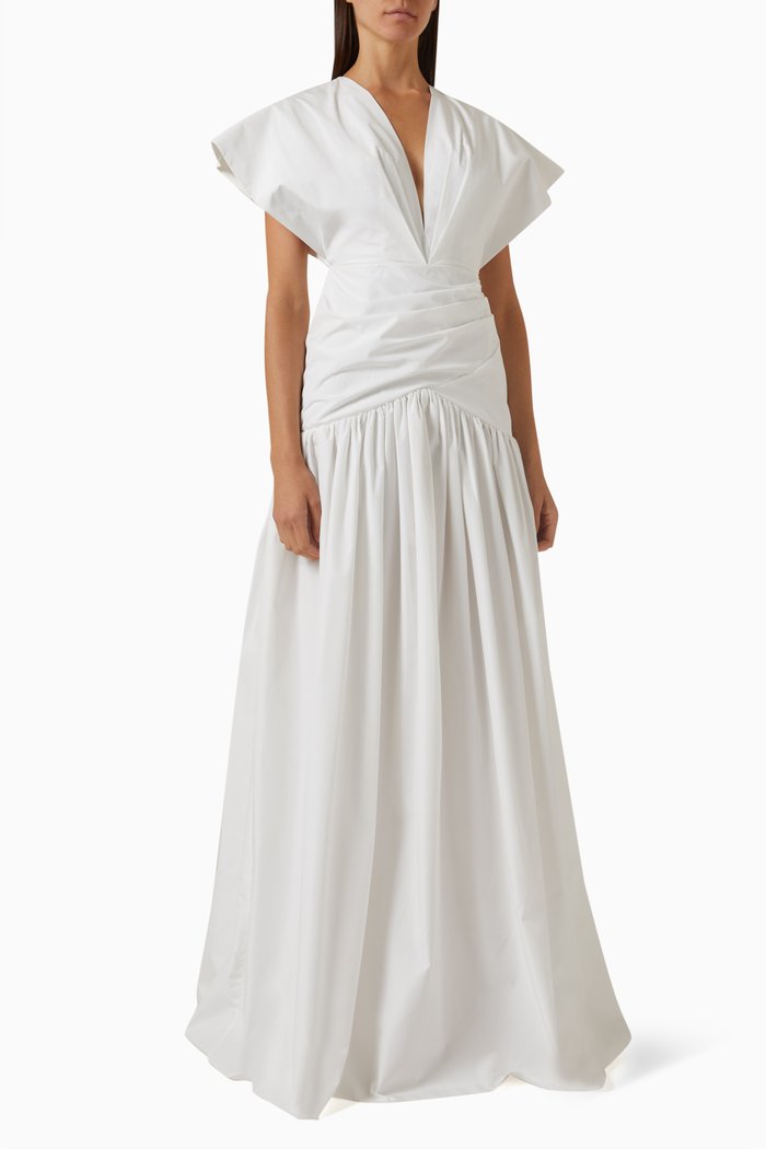 

Ren Maxi Dress in Taffeta in Polyester, White