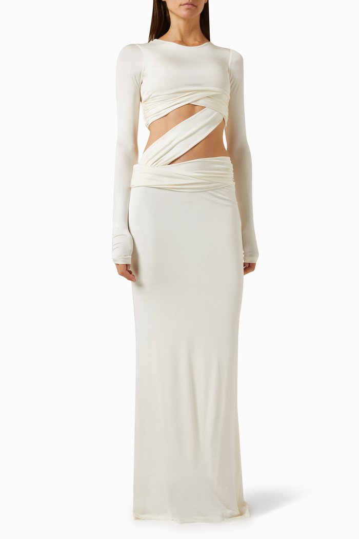 

Aden Cut-out Gown, White