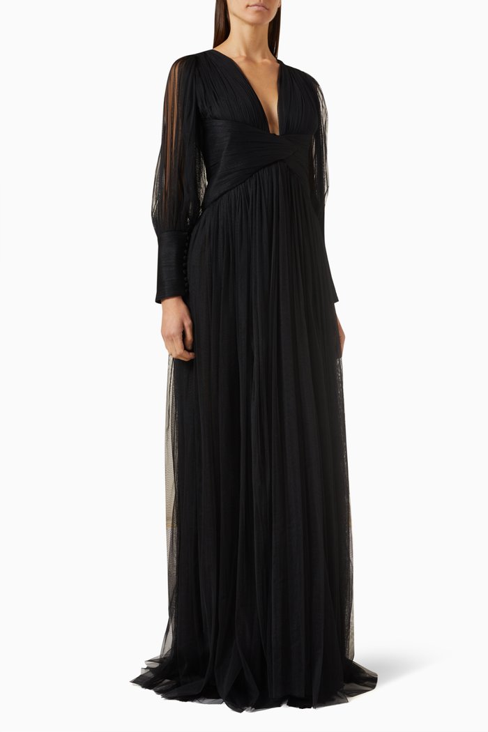 

Dori Maxi Dress in Tulle, Black