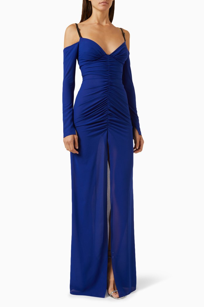 

Jean Cold-shoulder Gown, Blue