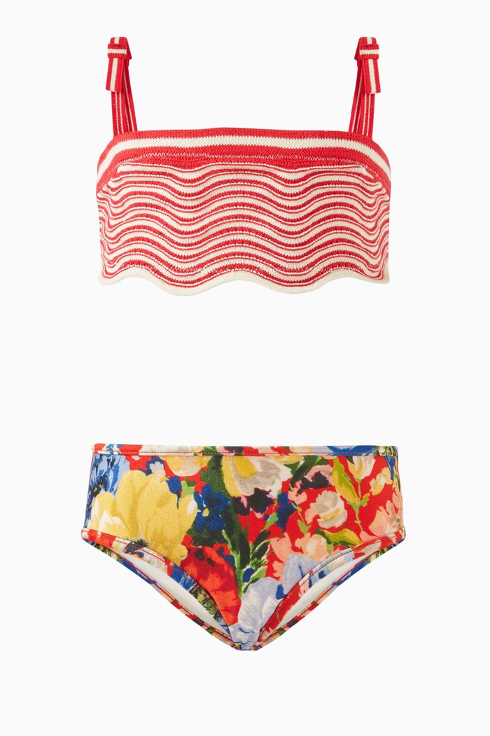 

Alight Crochet Wave Bikini Set, Red