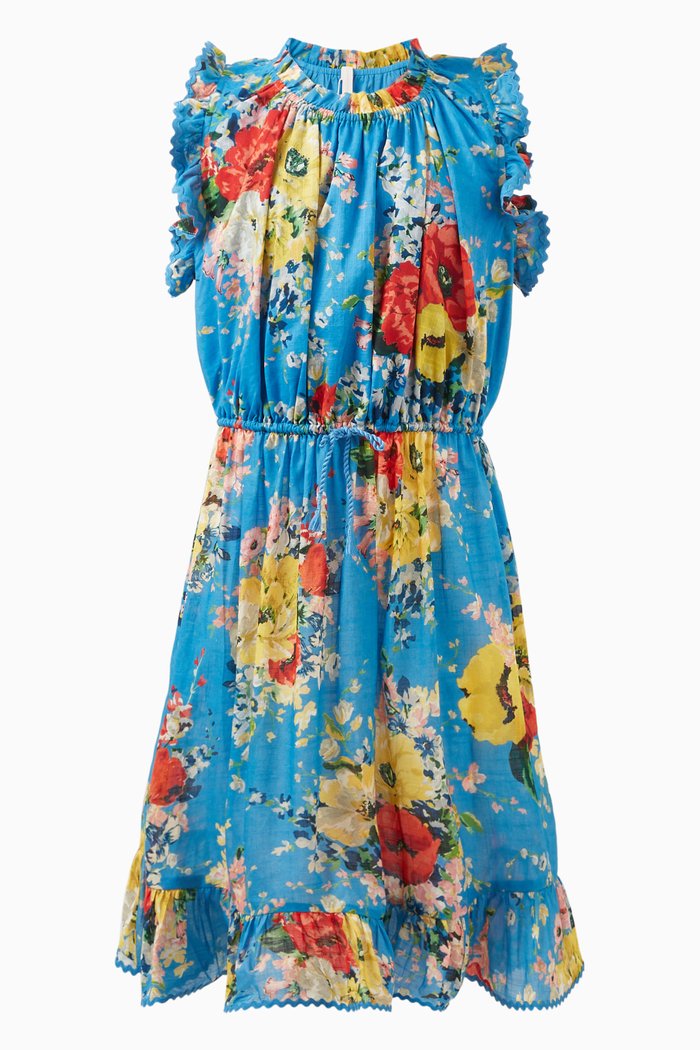 

Alight Floral-print Flip Dress in Cotton, Blue