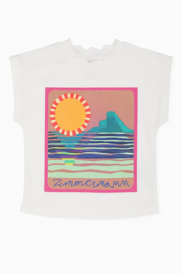 

Junie Graphic Logo Print T-shirt in Cotton, Neutral