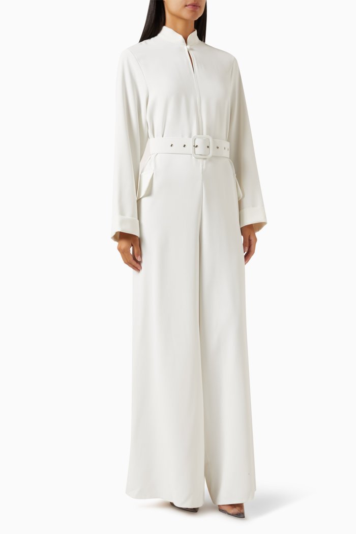 

Plein Belted Jumpsuit, White
