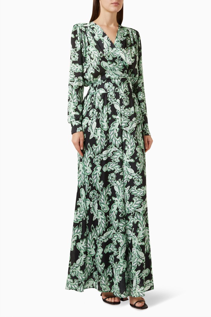 

Printed Maxi Dress, Black