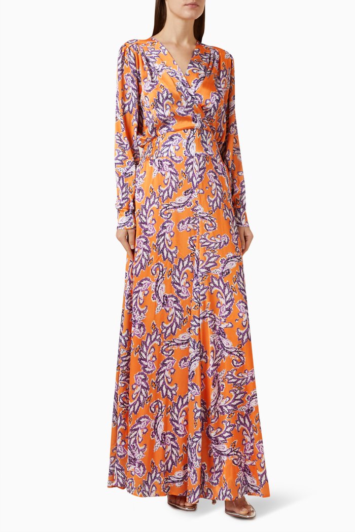 

Printed Maxi Dress, Orange