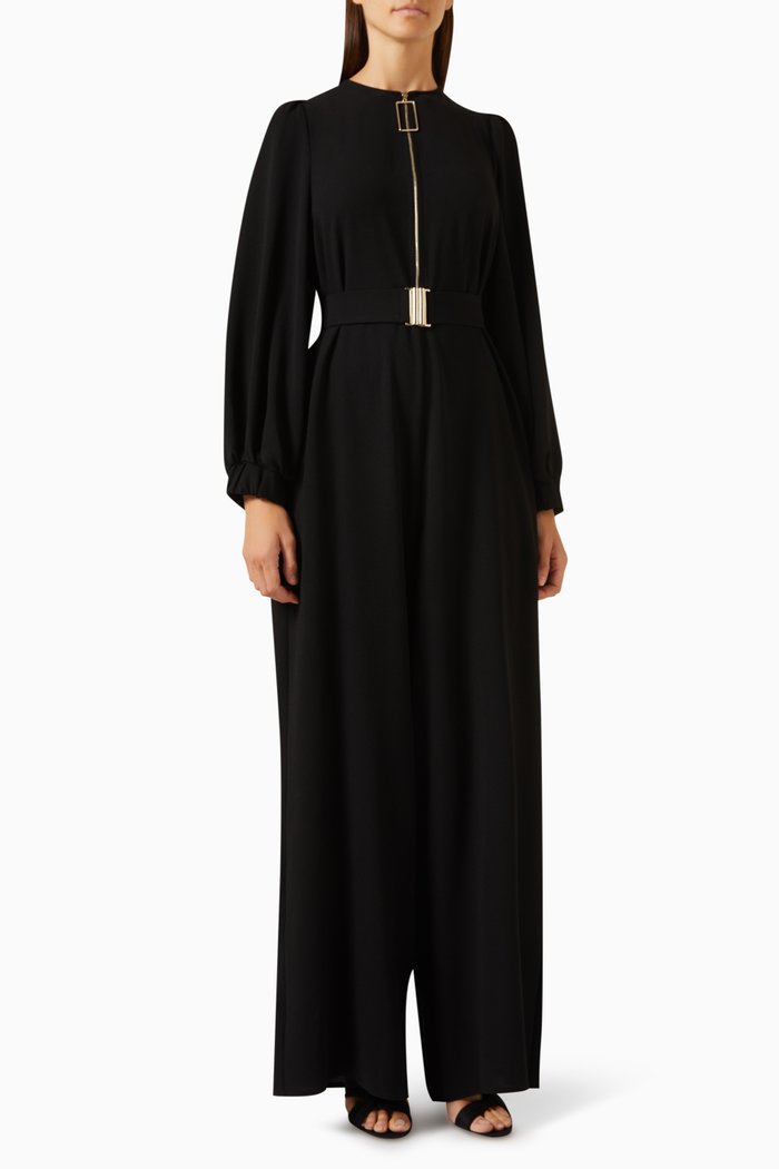 

Roman Belted Jumpsuit, Black