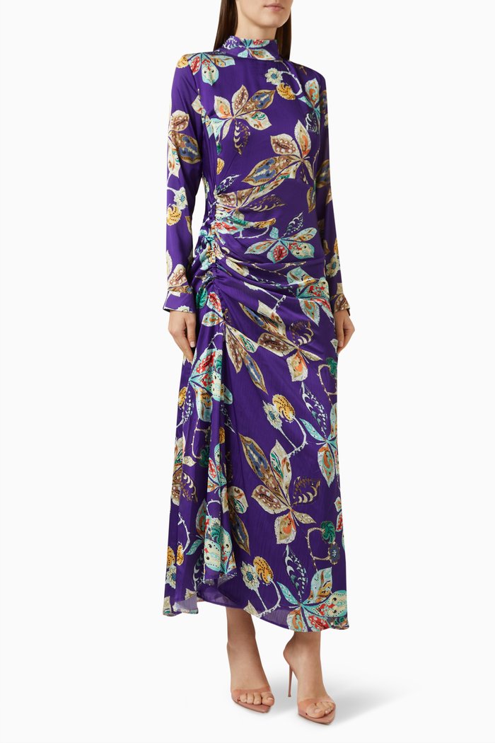 

Ruched Maxi Dress, Purple