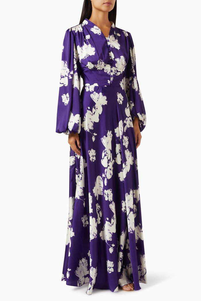 

Julian Printed Maxi Dress, Purple