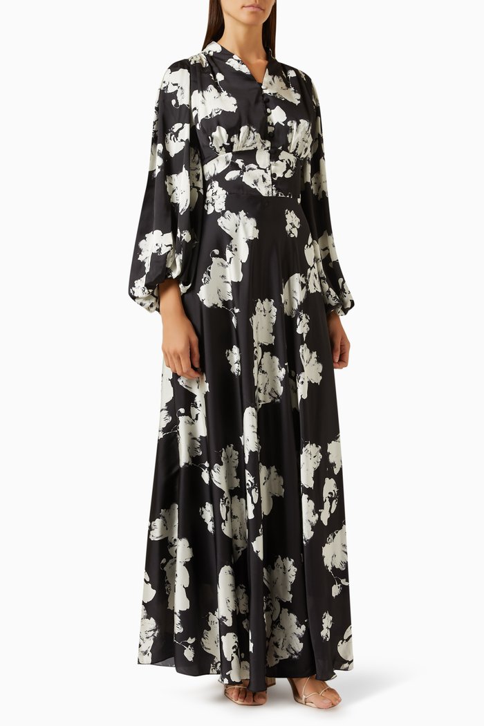 

Julian Printed Maxi Dress, Black