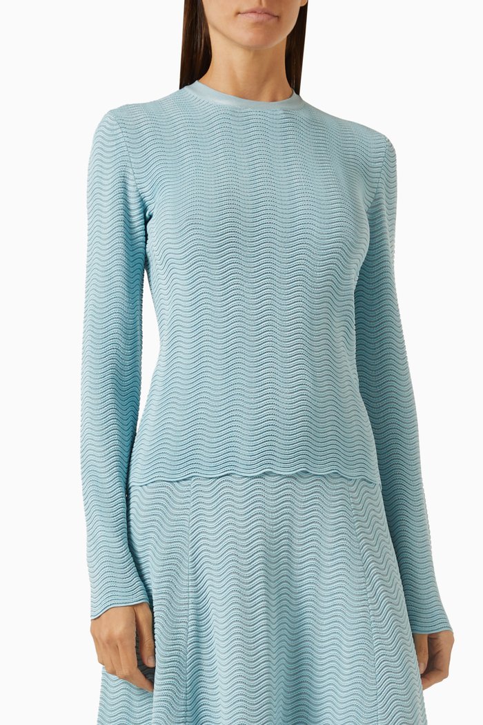 

Love Capsule Sweater in Ottoman Wave Knit, Blue