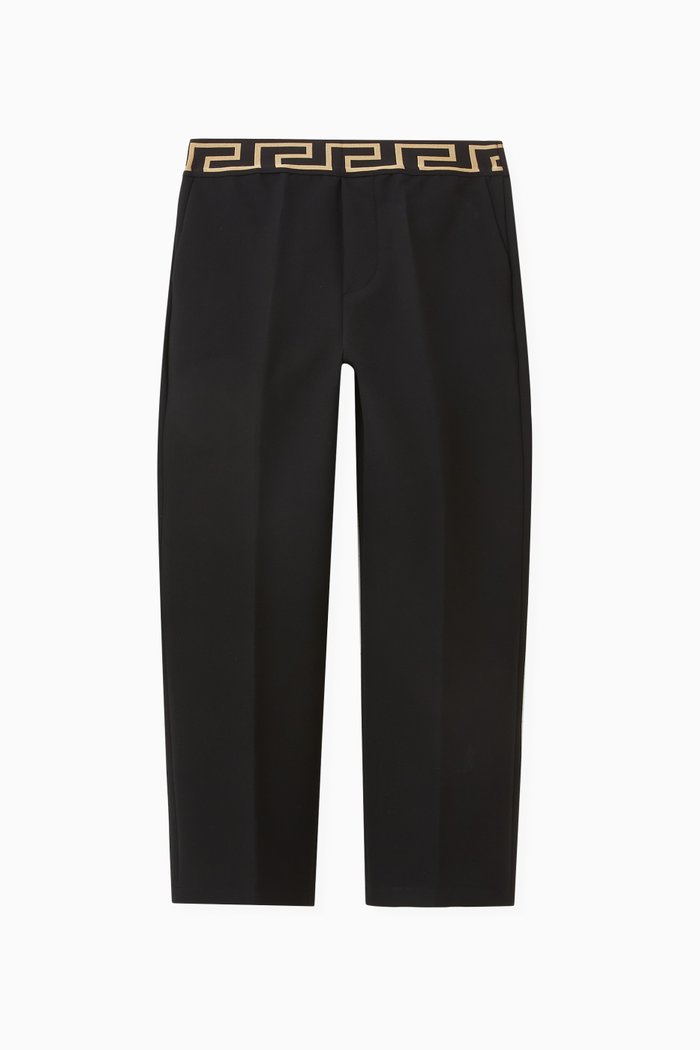 

Greca Straight-leg Pants in Stretch Cady, Black