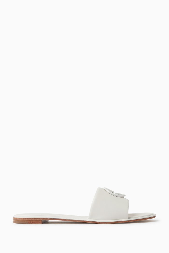 Love Capsule Charlotte Flat Sandals in Leather, White