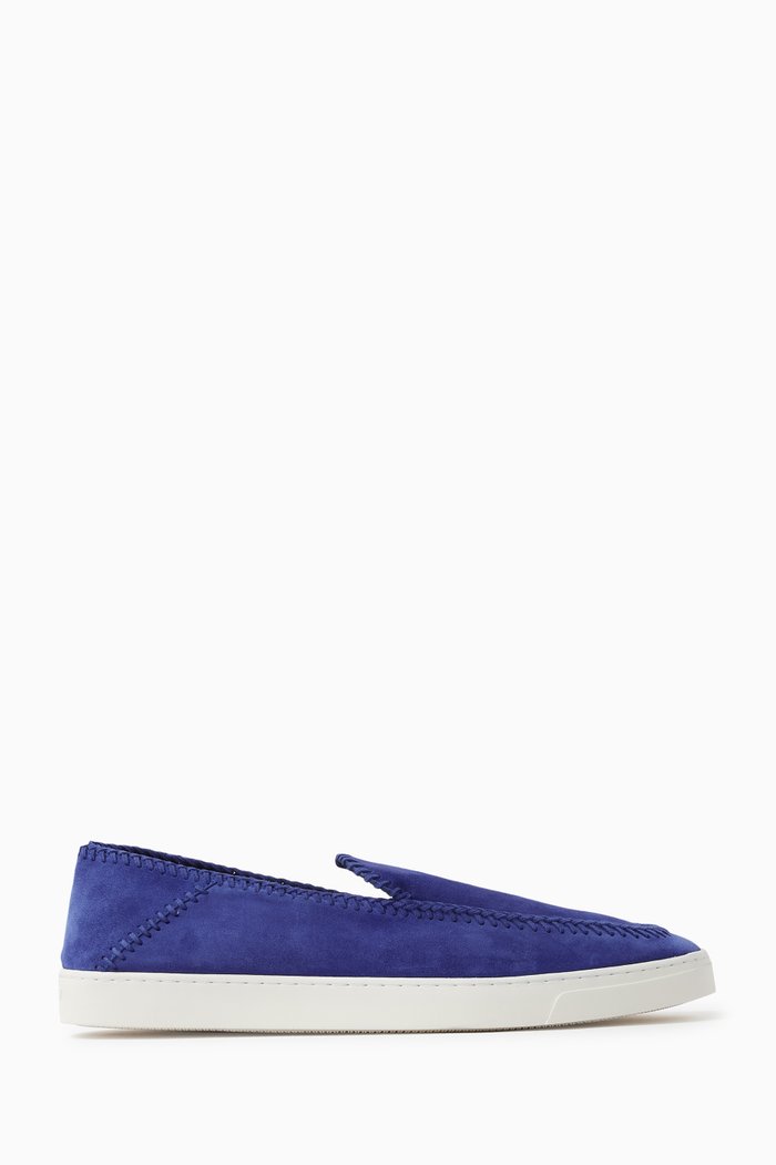 

Love Capsule Slip-ons in Suede, Blue
