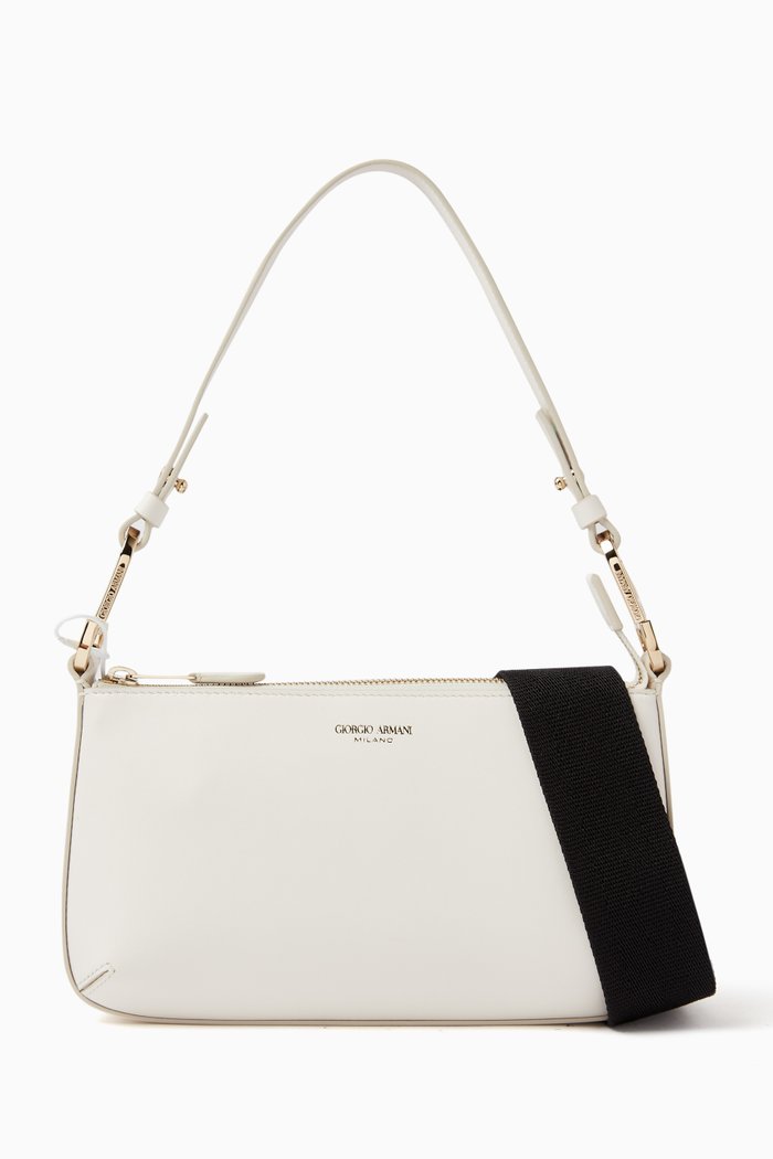 

Love Capsule Medium La Prima Baguette Shoulder Bag in Palmellato Leather, White