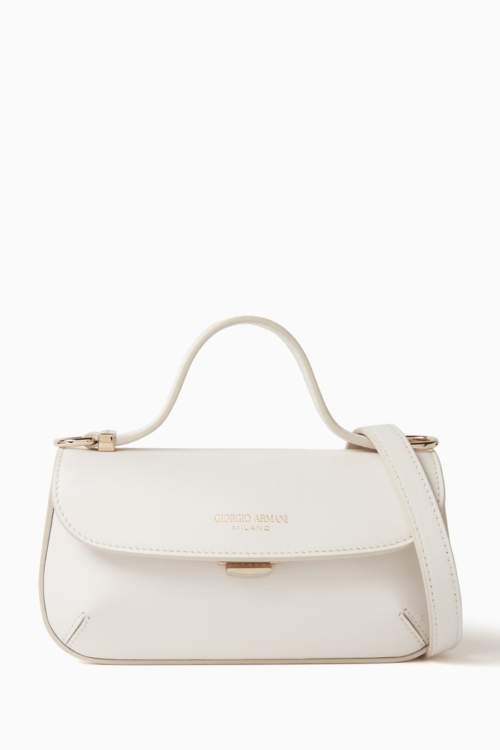 

Love Capsule Mini La Prima Top-handle Bag in Leather, White