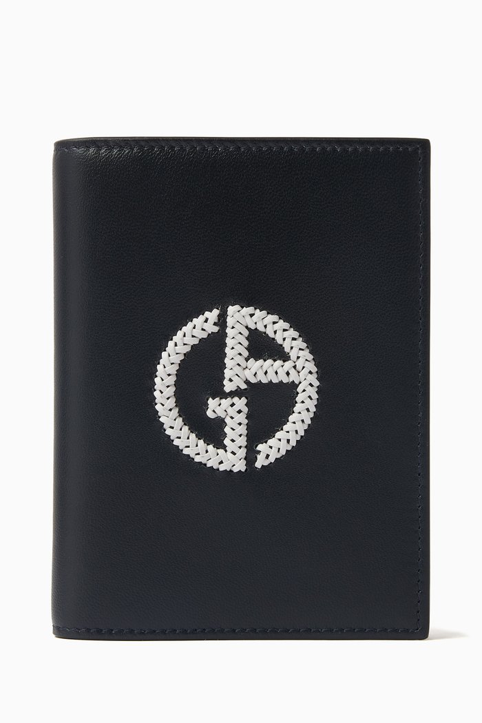 

Love Capsule Logo Passport Holder in Nappa Leather, Blue