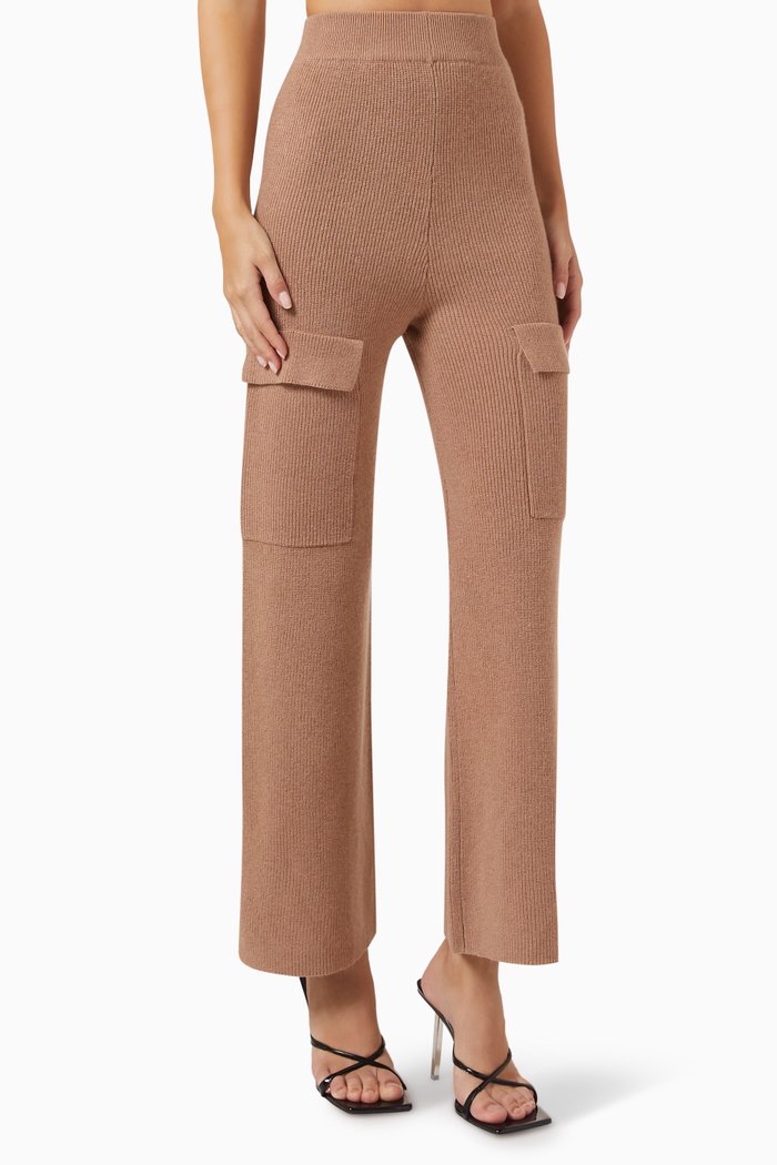 

Cargo Pants in Merino Cashmere-blend, Brown