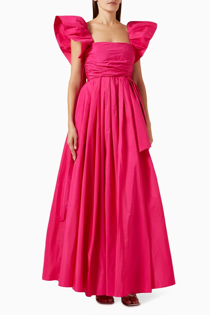 

Ruffled-sleeve Maxi Dress, Pink