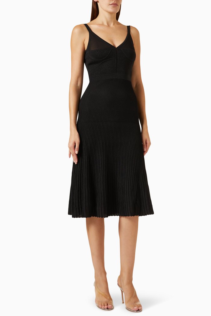 Mini Dress in Lurex Knit, Black